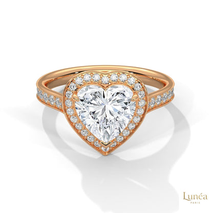 2.50 Ct. Heart Halo Diamond Engagement Ring