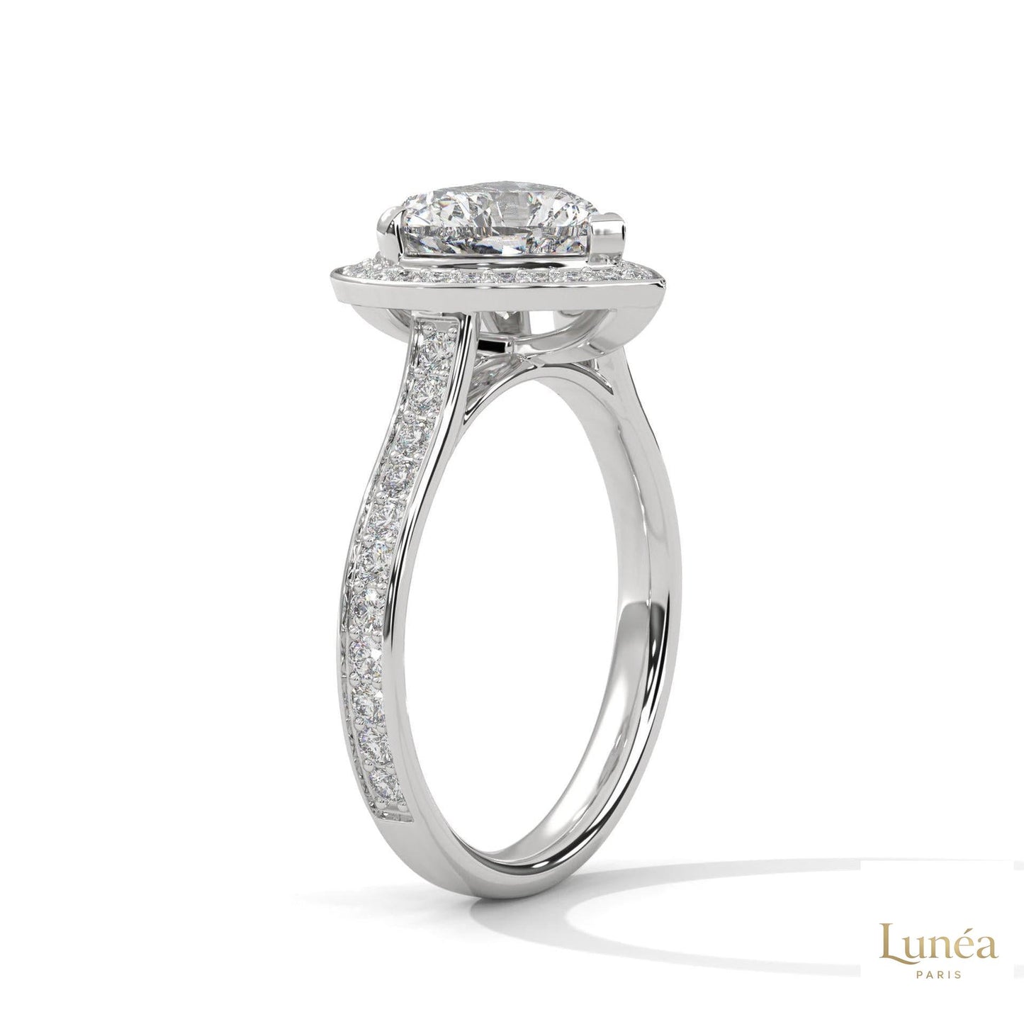 2.50 Ct. Heart Halo Diamond Engagement Ring