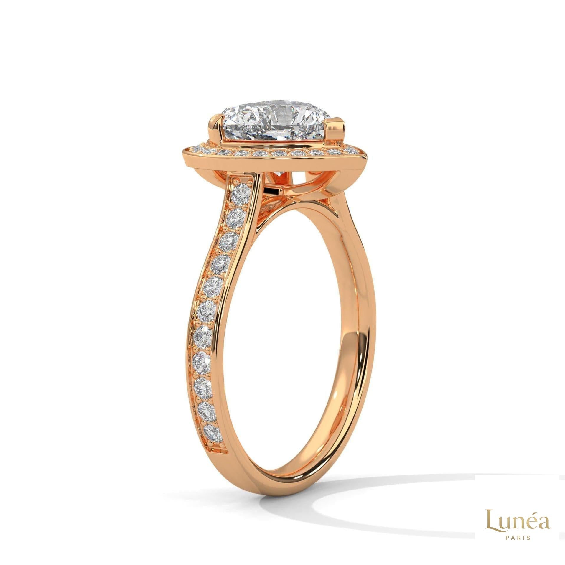 2.50 Ct. Heart Halo Diamond Engagement Ring