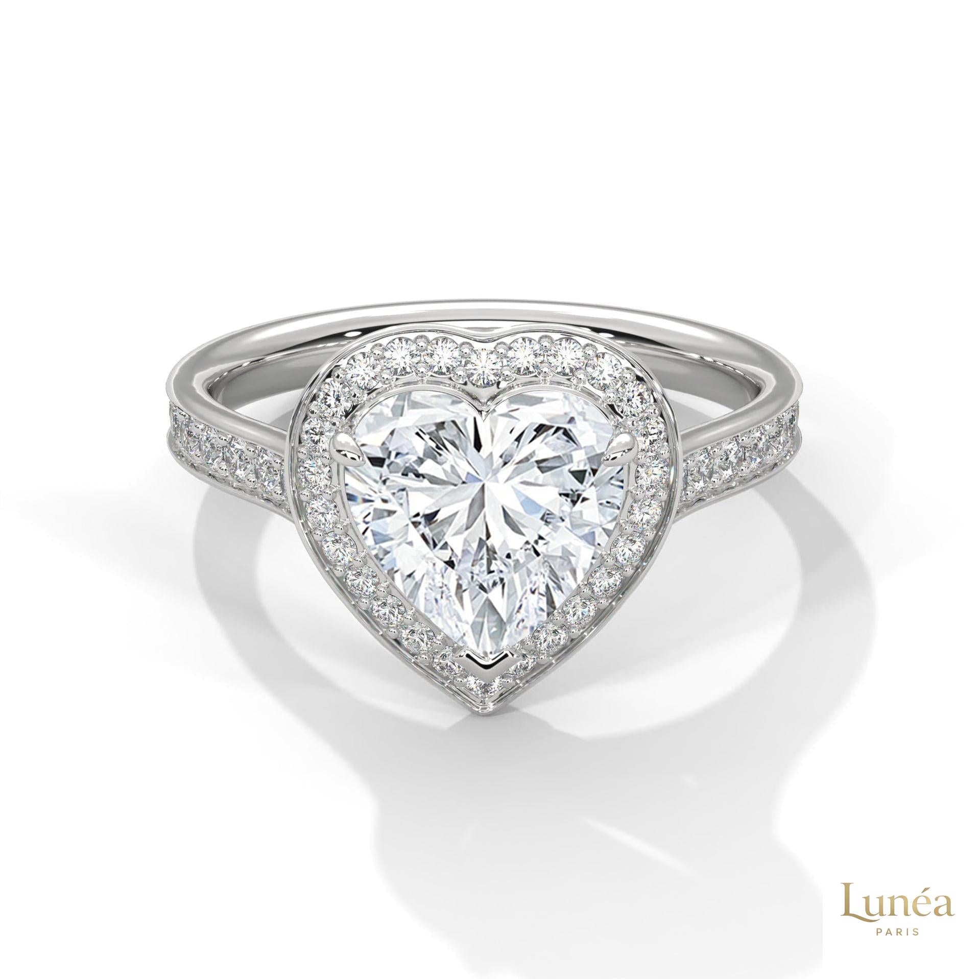 2.50 Ct. Heart Halo Diamond Engagement Ring