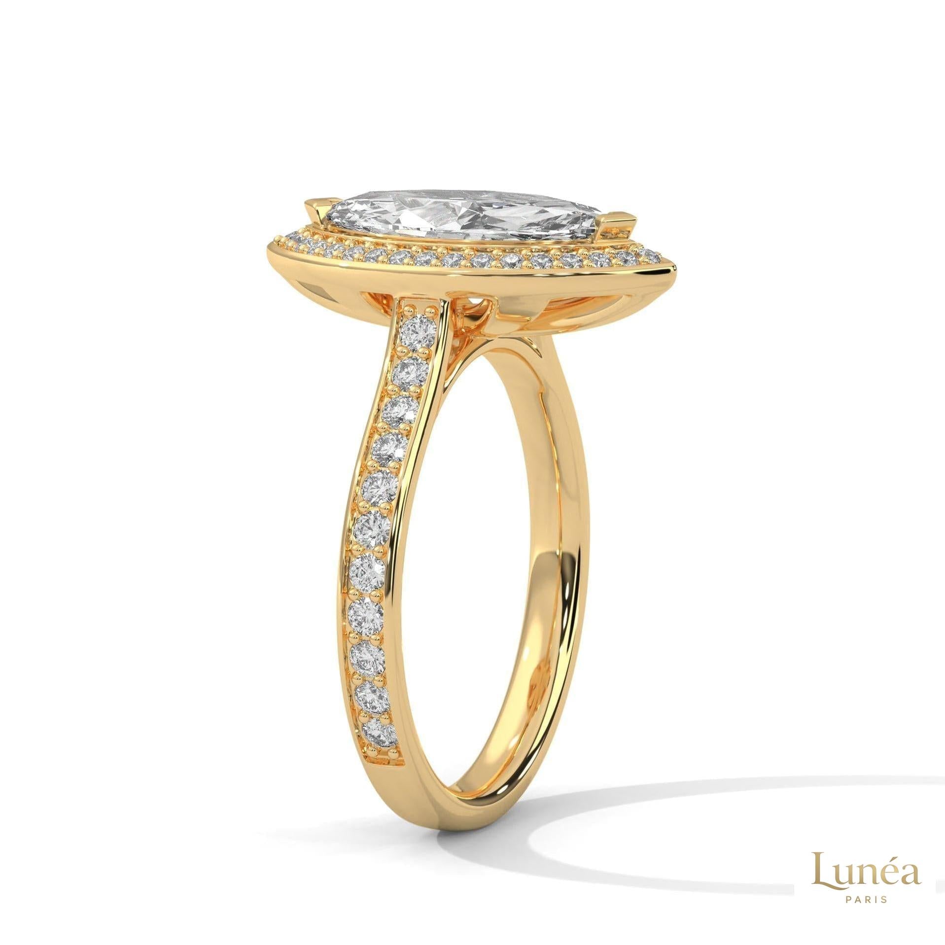 2.50 Ct. Marquise Halo Diamond Ring