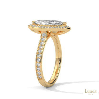 2.50 Ct. Marquise Halo Diamond Ring
