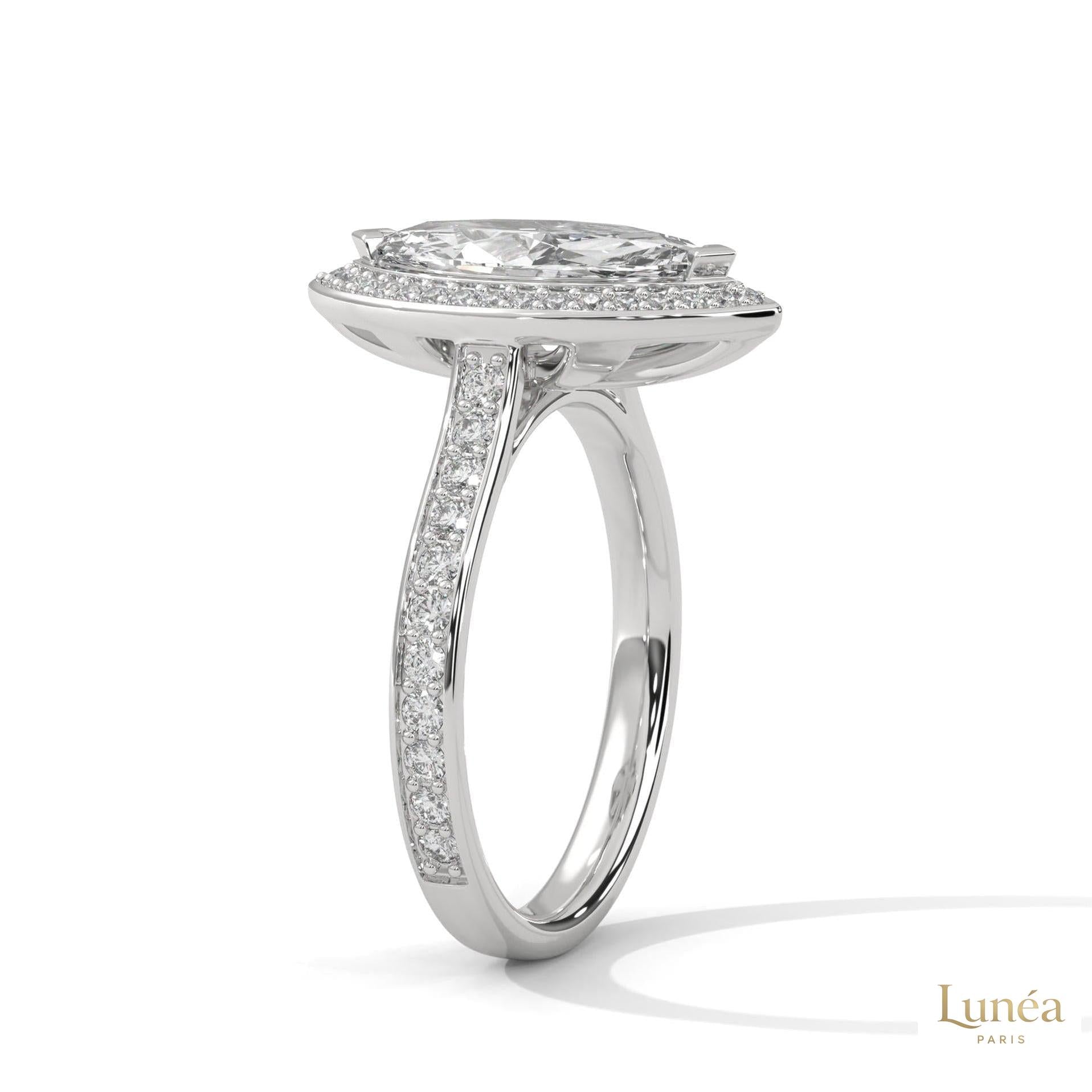 2.50 Ct. Marquise Halo Diamond Ring
