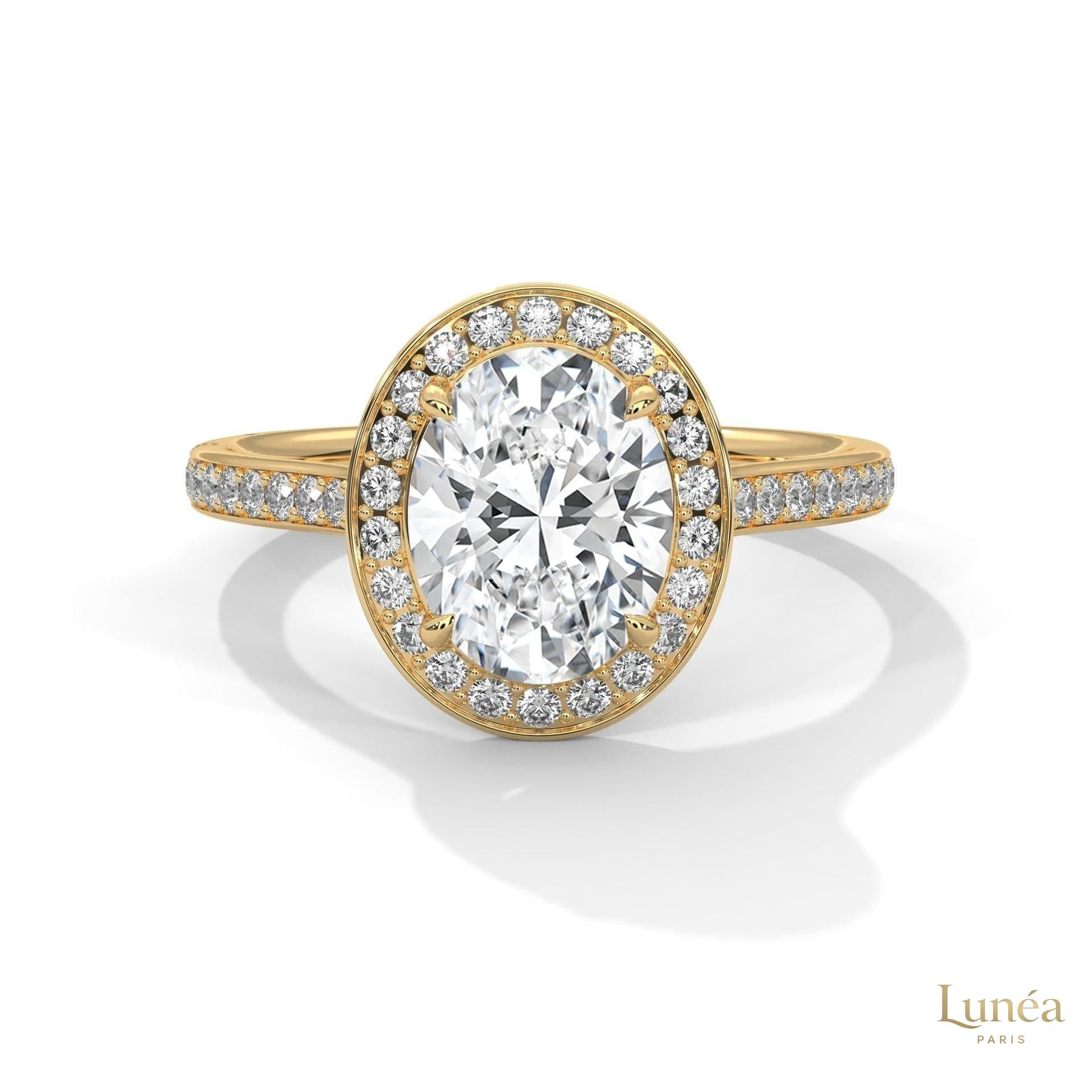 2.50 Ct. Oval Halo Lab Diamond Engagement Ring