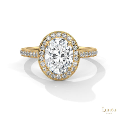 2.50 Ct. Oval Halo Lab Diamond Engagement Ring