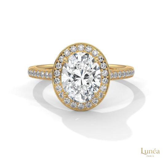 2.50 Ct. Oval Halo Lab Diamond Engagement Ring