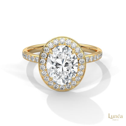 2.50 Ct. Oval Halo Lab Diamond Engagement Ring