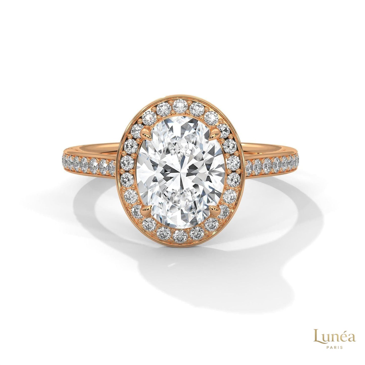 2.50 Ct. Oval Halo Lab Diamond Engagement Ring