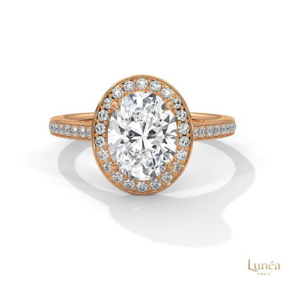 2.50 Ct. Oval Halo Lab Diamond Engagement Ring