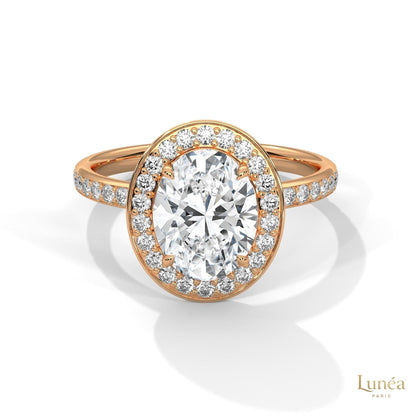 2.50 Ct. Oval Halo Lab Diamond Engagement Ring