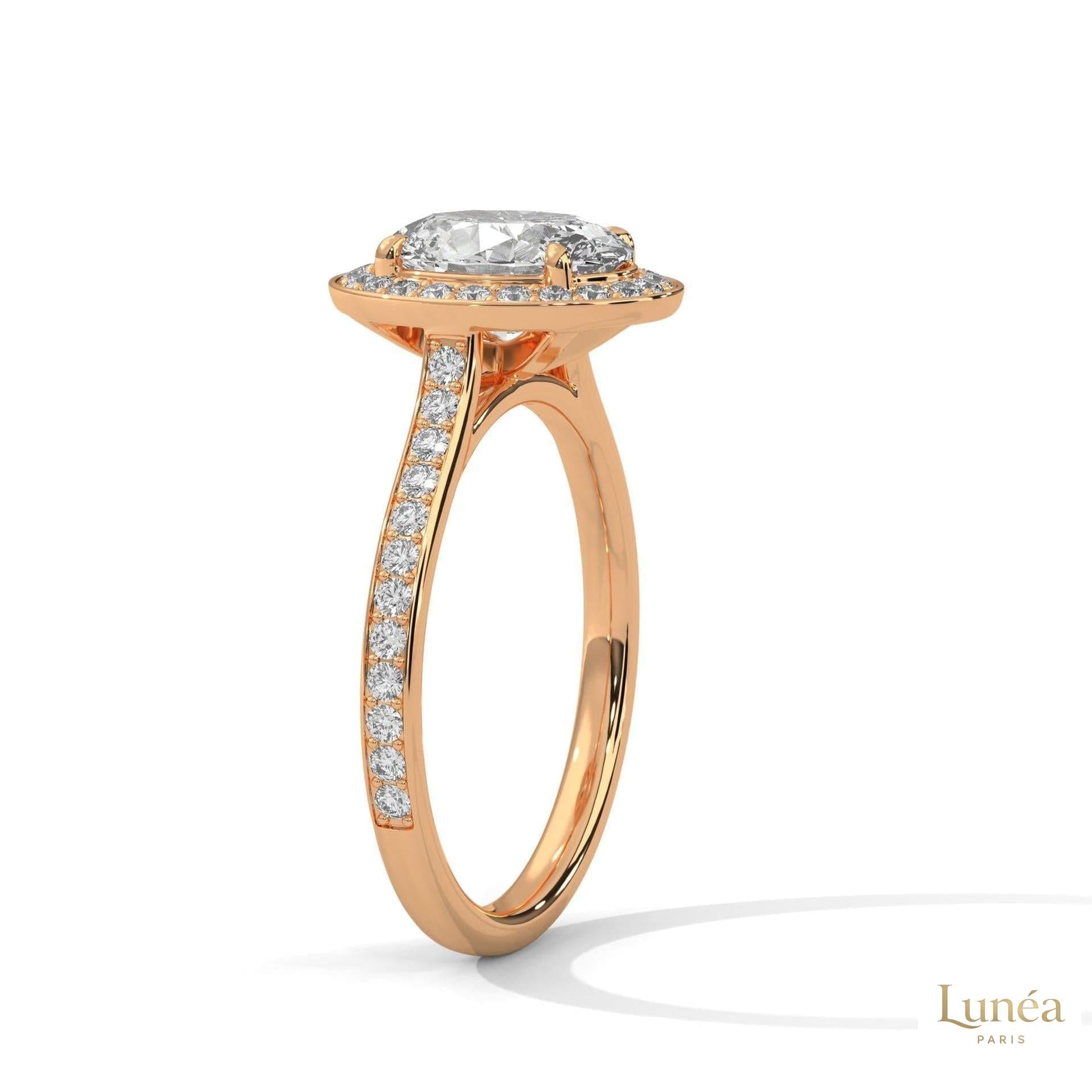 2.50 Ct. Oval Halo Lab Diamond Engagement Ring