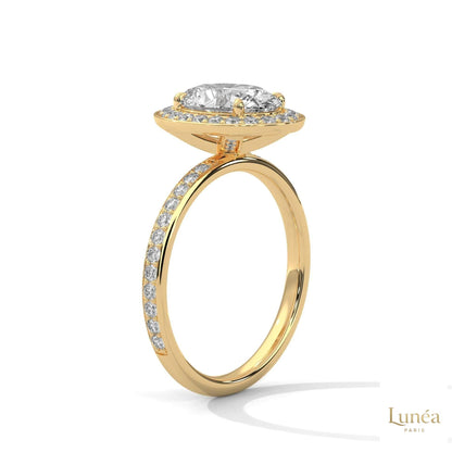 2.50 Ct. Oval Halo Lab Diamond Engagement Ring