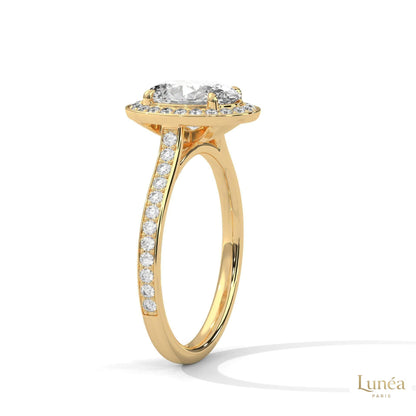 2.50 Ct. Oval Halo Lab Diamond Engagement Ring