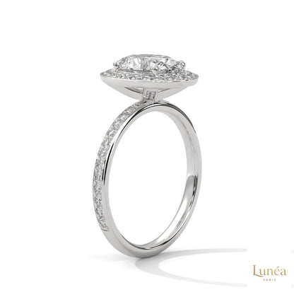 2.50 Ct. Oval Halo Lab Diamond Engagement Ring