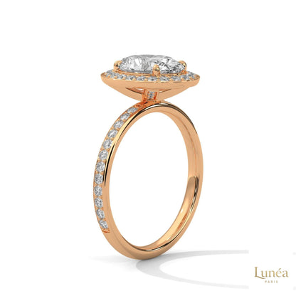 2.50 Ct. Oval Halo Lab Diamond Engagement Ring