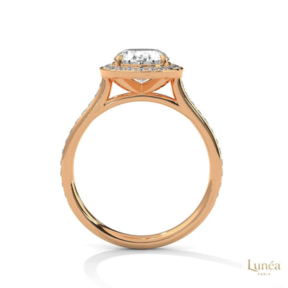 2.50 Ct. Oval Halo Lab Diamond Engagement Ring