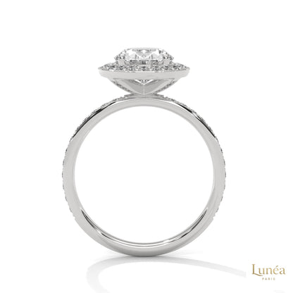 2.50 Ct. Oval Halo Lab Diamond Engagement Ring