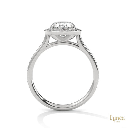2.50 Ct. Oval Halo Lab Diamond Engagement Ring