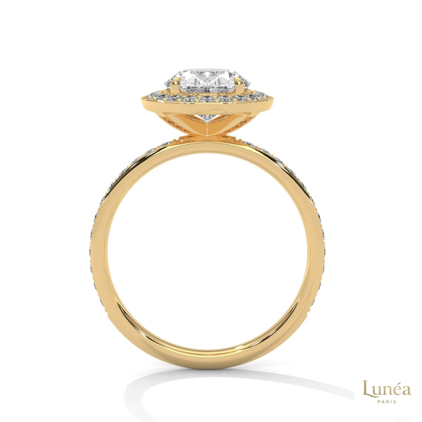 2.50 Ct. Oval Halo Lab Diamond Engagement Ring