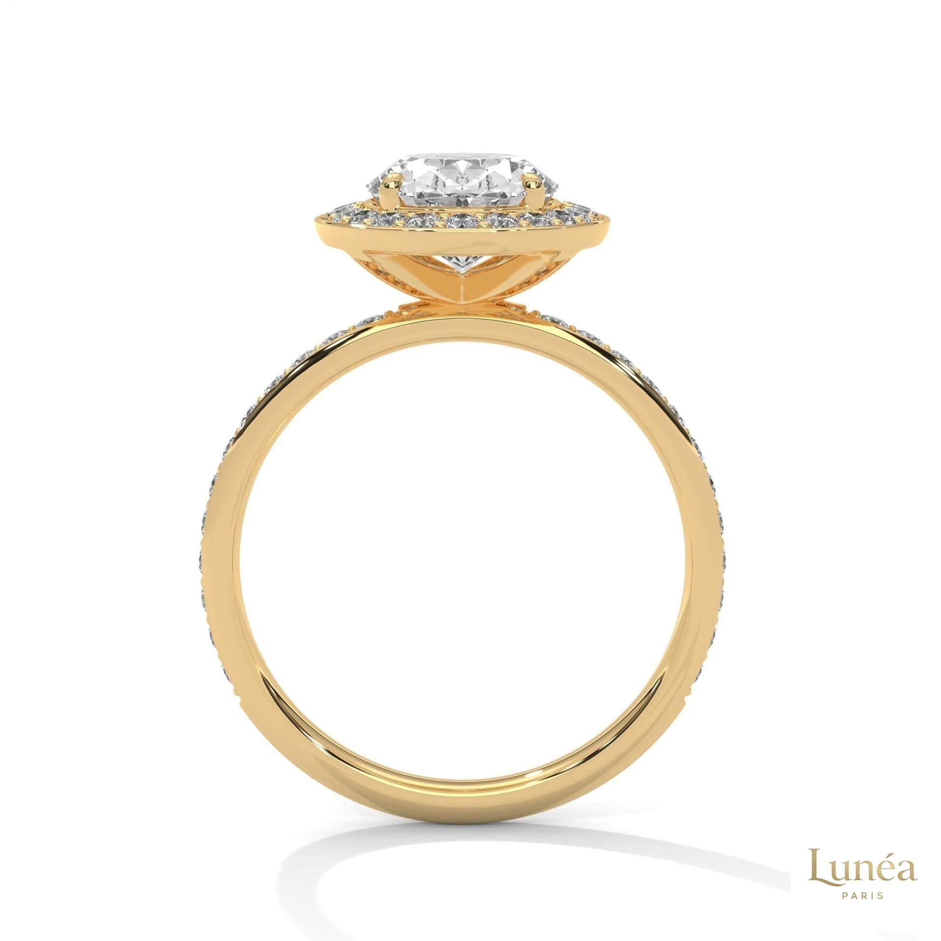 2.50 Ct. Oval Halo Lab Diamond Engagement Ring