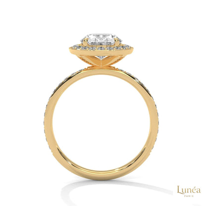 2.50 Ct. Oval Halo Lab Diamond Engagement Ring