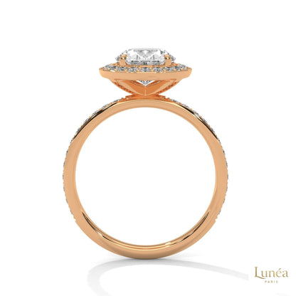 2.50 Ct. Oval Halo Lab Diamond Engagement Ring