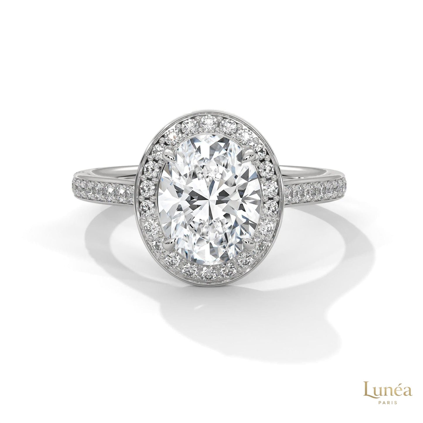 2.50 Ct. Oval Halo Lab Diamond Engagement Ring