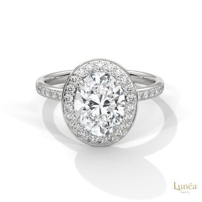2.50 Ct. Oval Halo Lab Diamond Engagement Ring