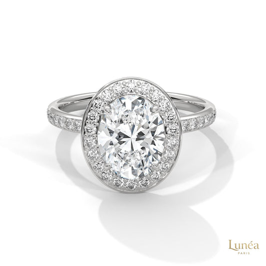 2.50 Ct. Oval Halo Lab Diamond Engagement Ring