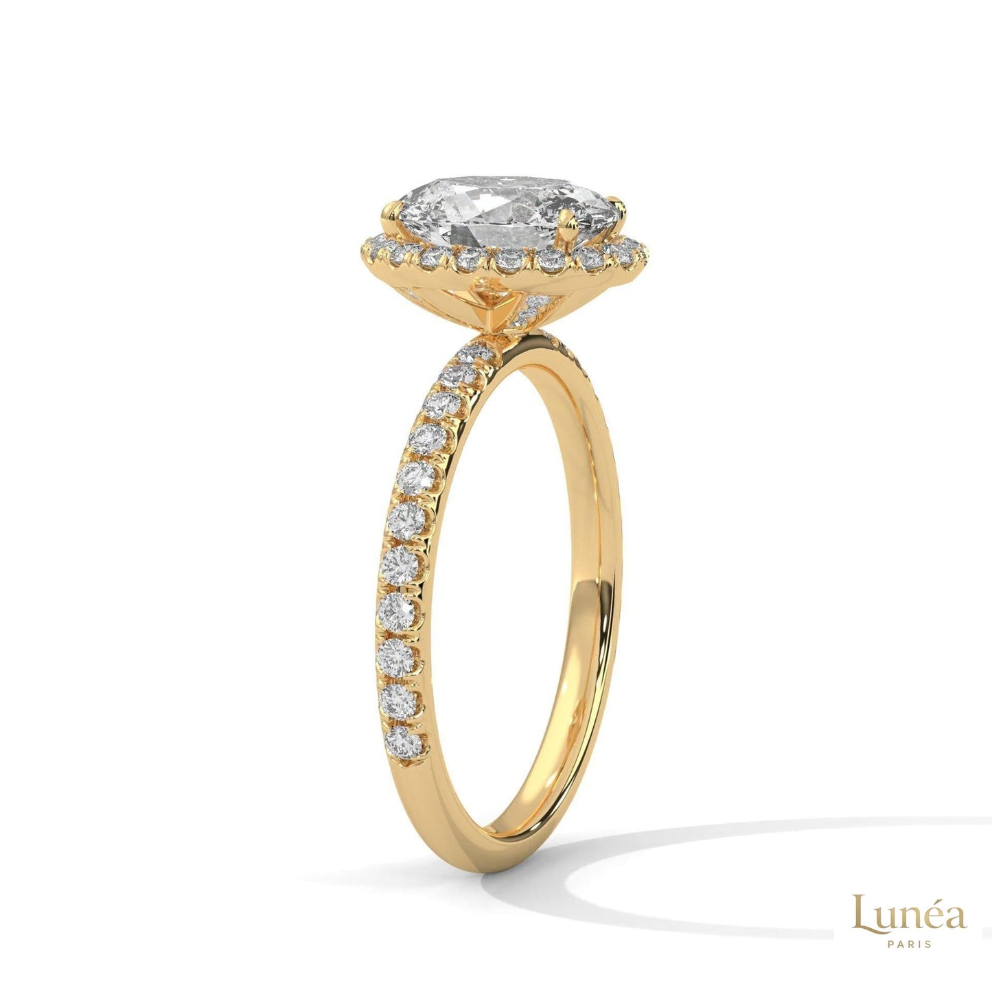 2.50 Ct. Oval Halo Lab Diamond Ring