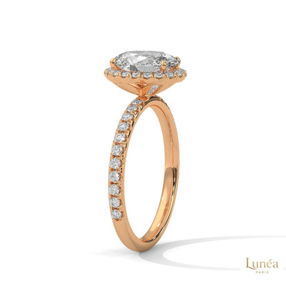 2.50 Ct. Oval Halo Lab Diamond Ring