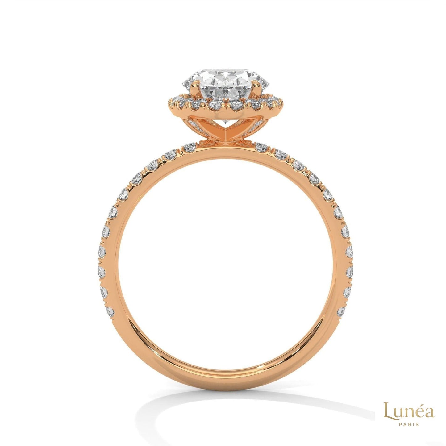 2.50 Ct. Oval Halo Lab Diamond Ring