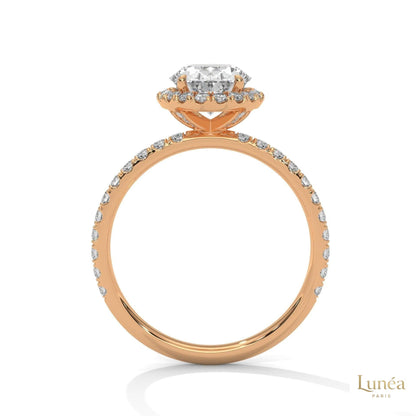 2.50 Ct. Oval Halo Lab Diamond Ring