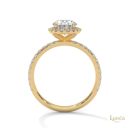 2.50 Ct. Oval Halo Lab Diamond Ring