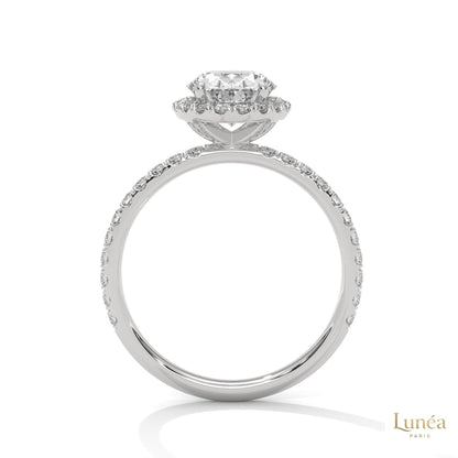 2.50 Ct. Oval Halo Lab Diamond Ring