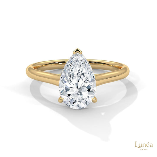 2.50 Ct. Pear Solitaire Lab Diamond Ring