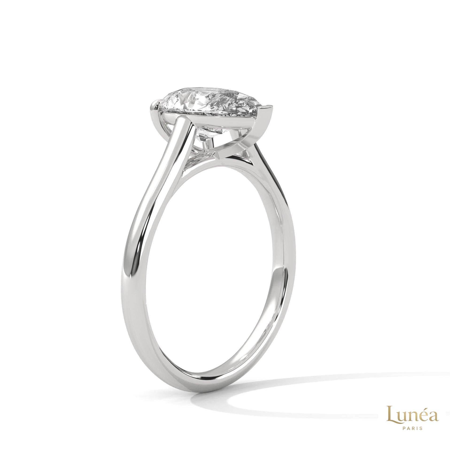 2.50 Ct. Pear Solitaire Lab Diamond Ring