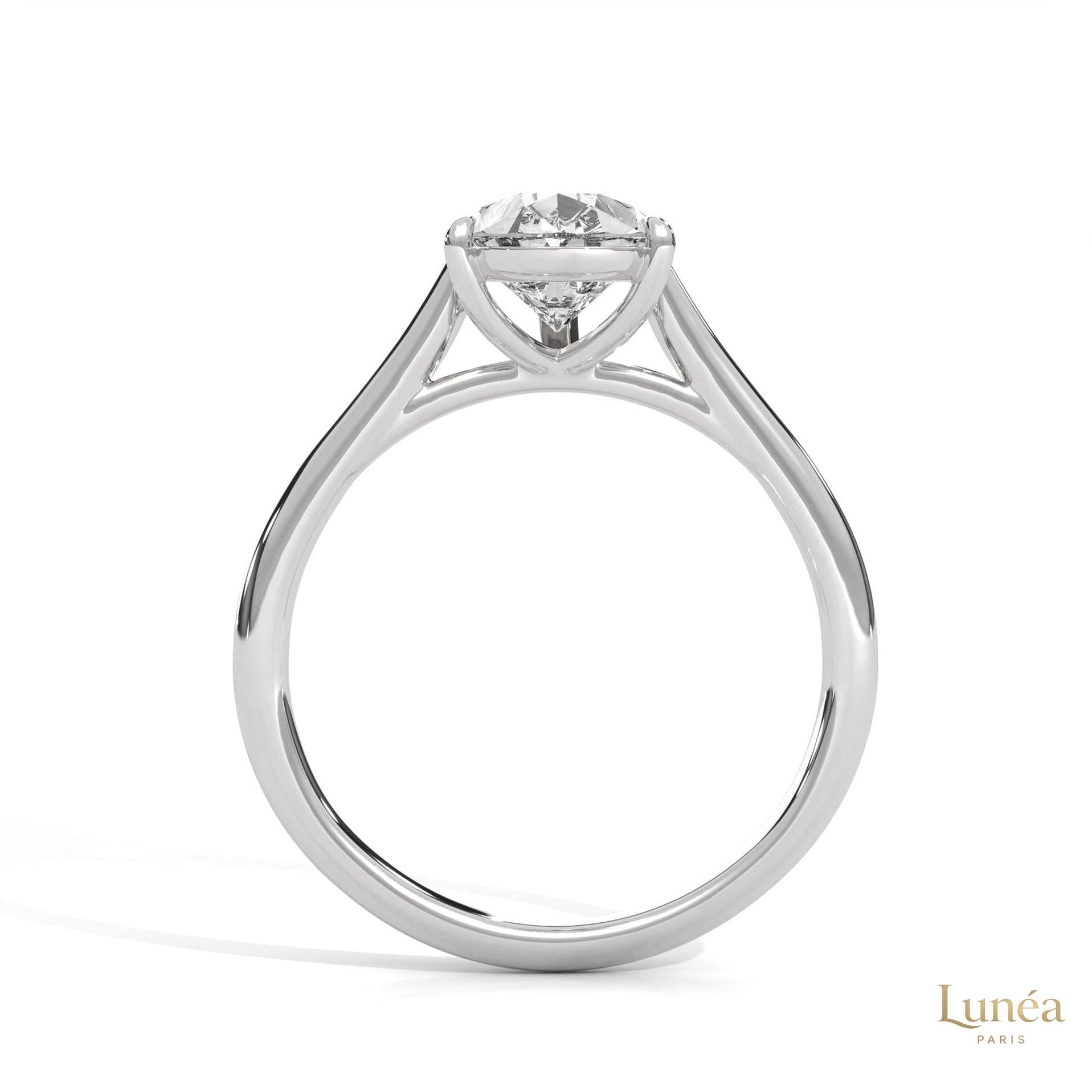 2.50 Ct. Pear Solitaire Lab Diamond Ring