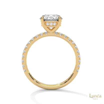 2.50 Ct. Round Lab Diamond Pavé Engagement Ring
