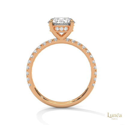 2.50 Ct. Round Lab Diamond Pavé Engagement Ring