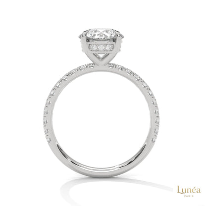 2.50 Ct. Round Lab Diamond Pavé Engagement Ring