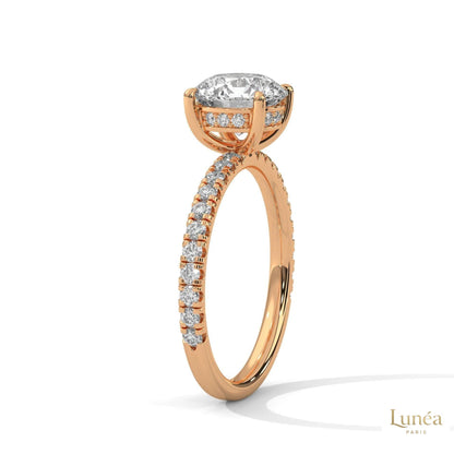 2.50 Ct. Round Lab Diamond Pavé Engagement Ring