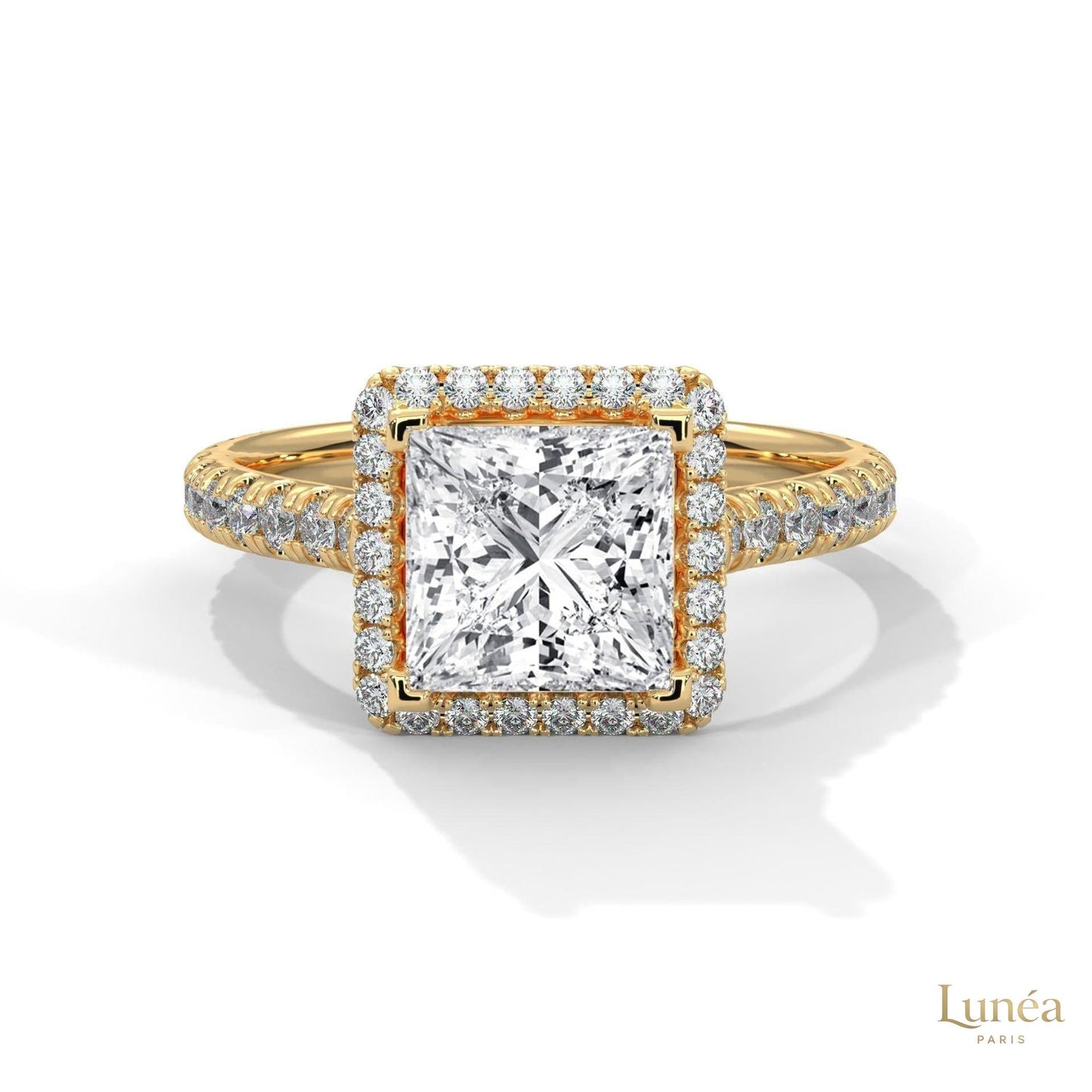 2.60 Ct. Princess Cut Halo Engagement Ring