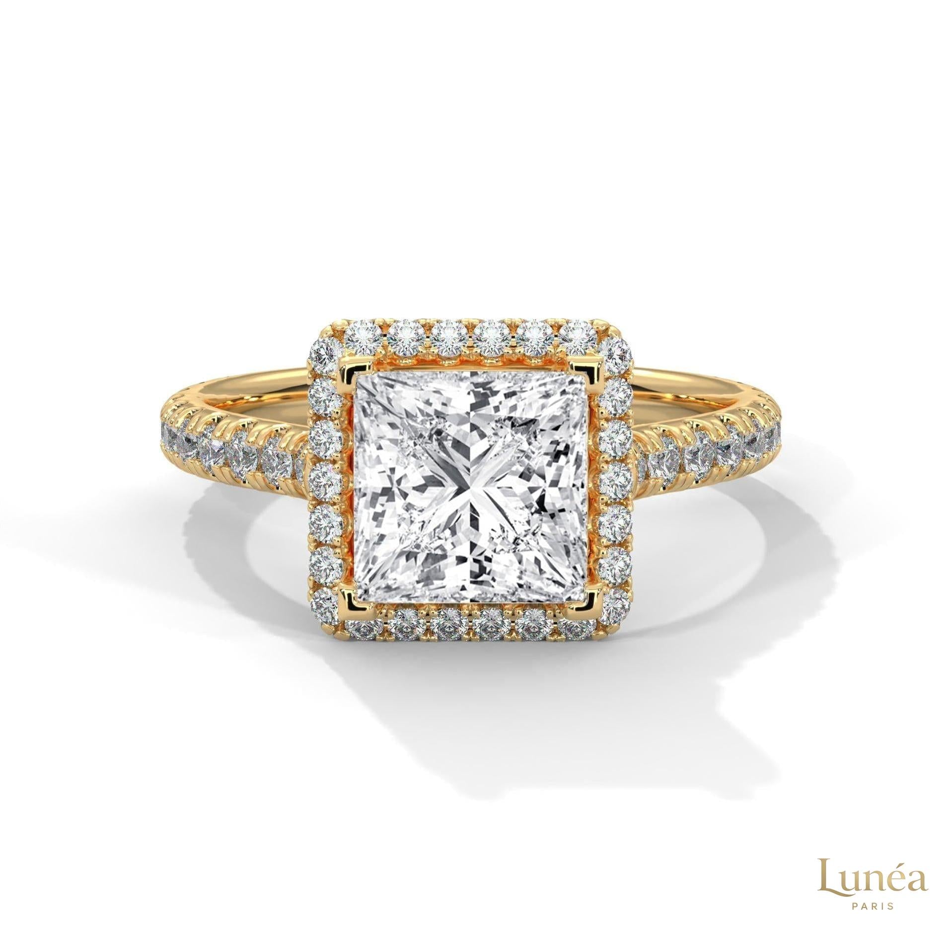 2.60 Ct. Princess Cut Halo Engagement Ring