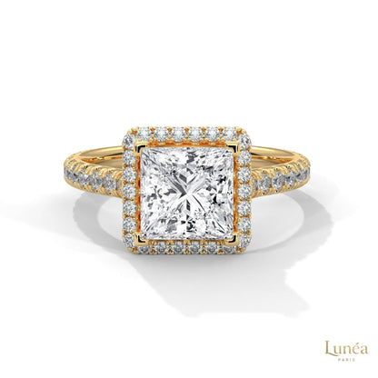 2.60 Ct. Princess Cut Halo Engagement Ring