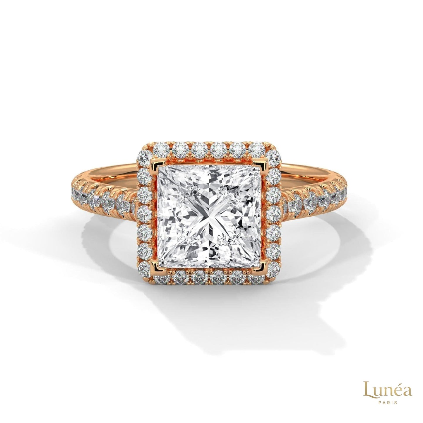 2.60 Ct. Princess Cut Halo Engagement Ring