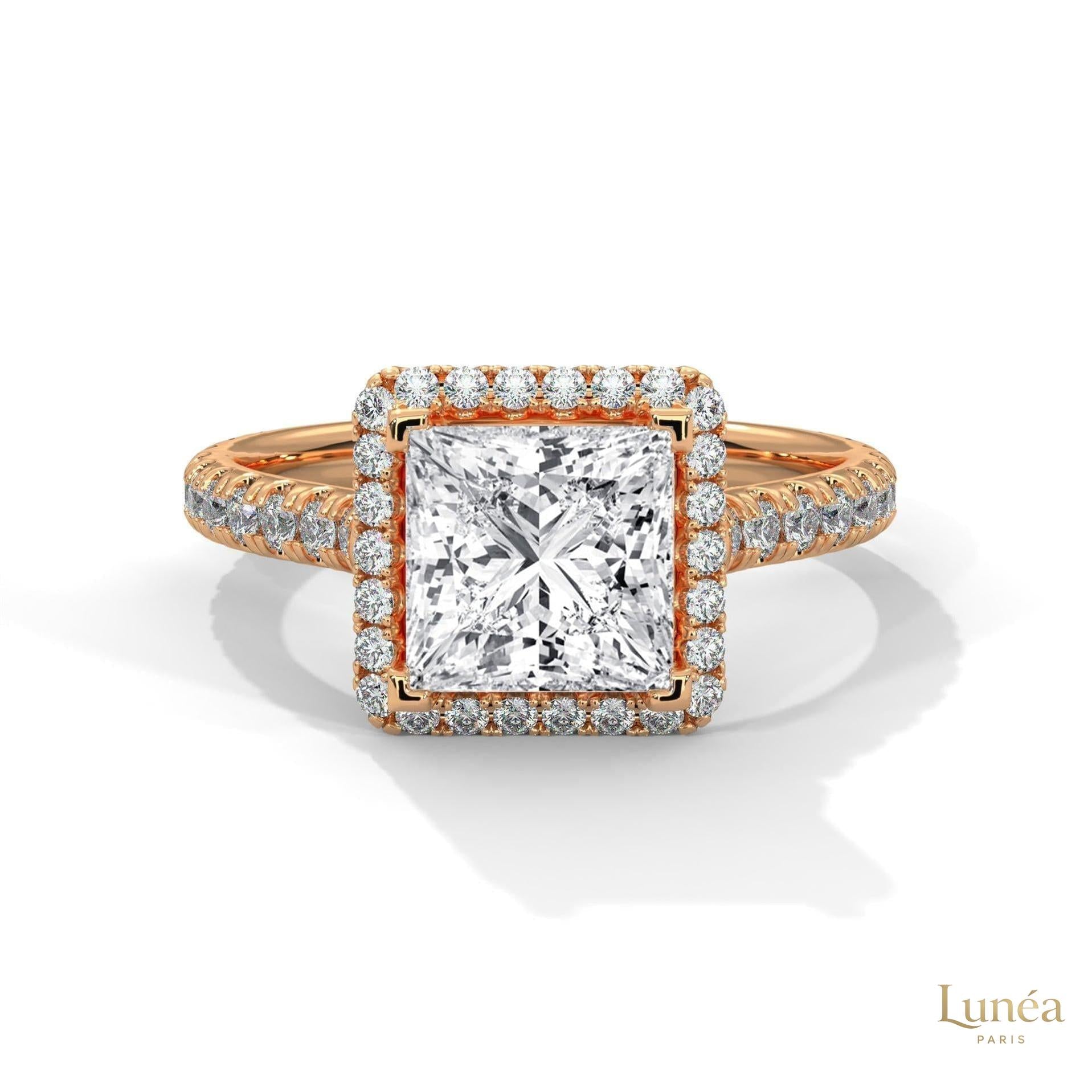 2.60 Ct. Princess Cut Halo Engagement Ring