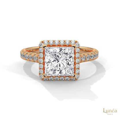 2.60 Ct. Princess Cut Halo Engagement Ring