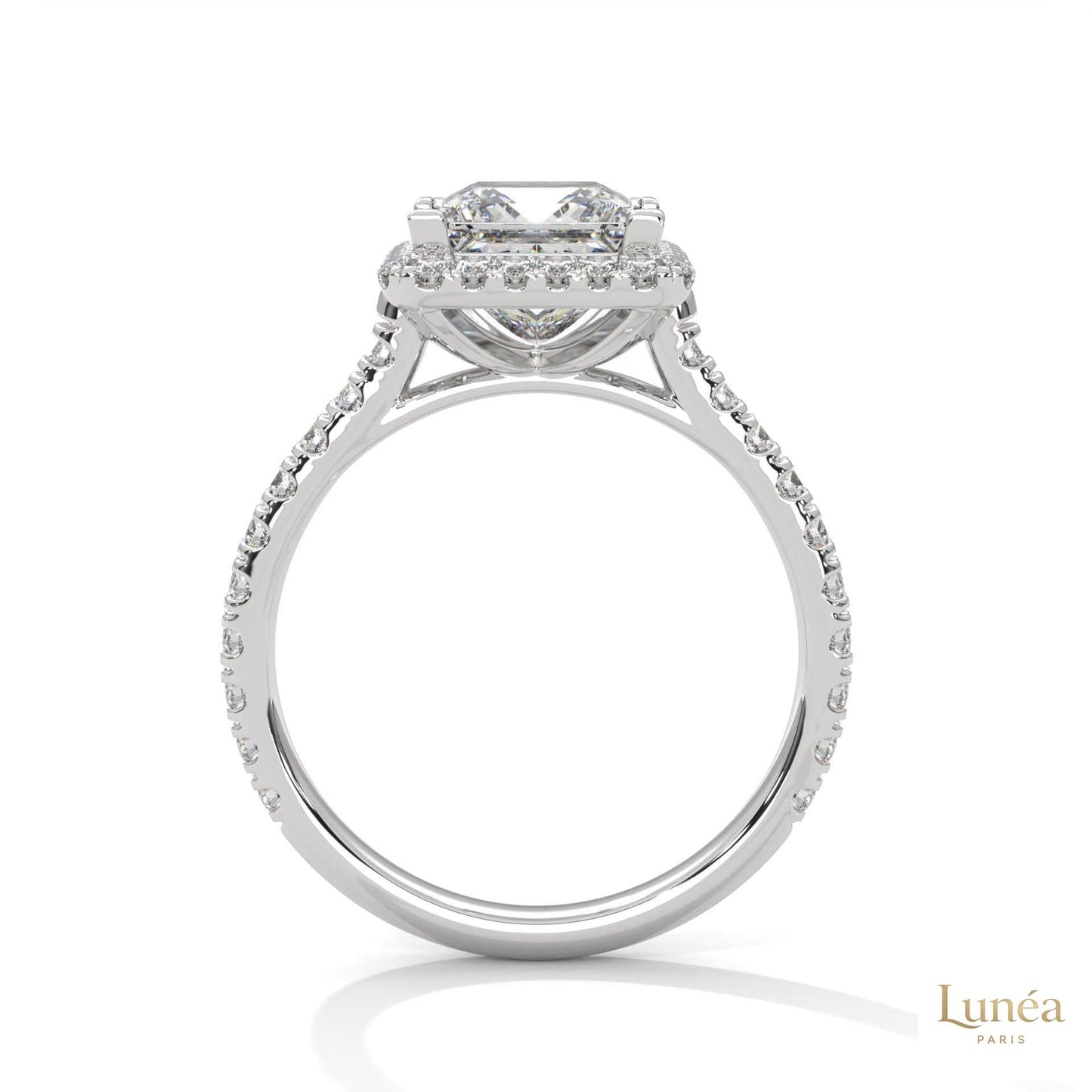 2.60 Ct. Princess Cut Halo Engagement Ring