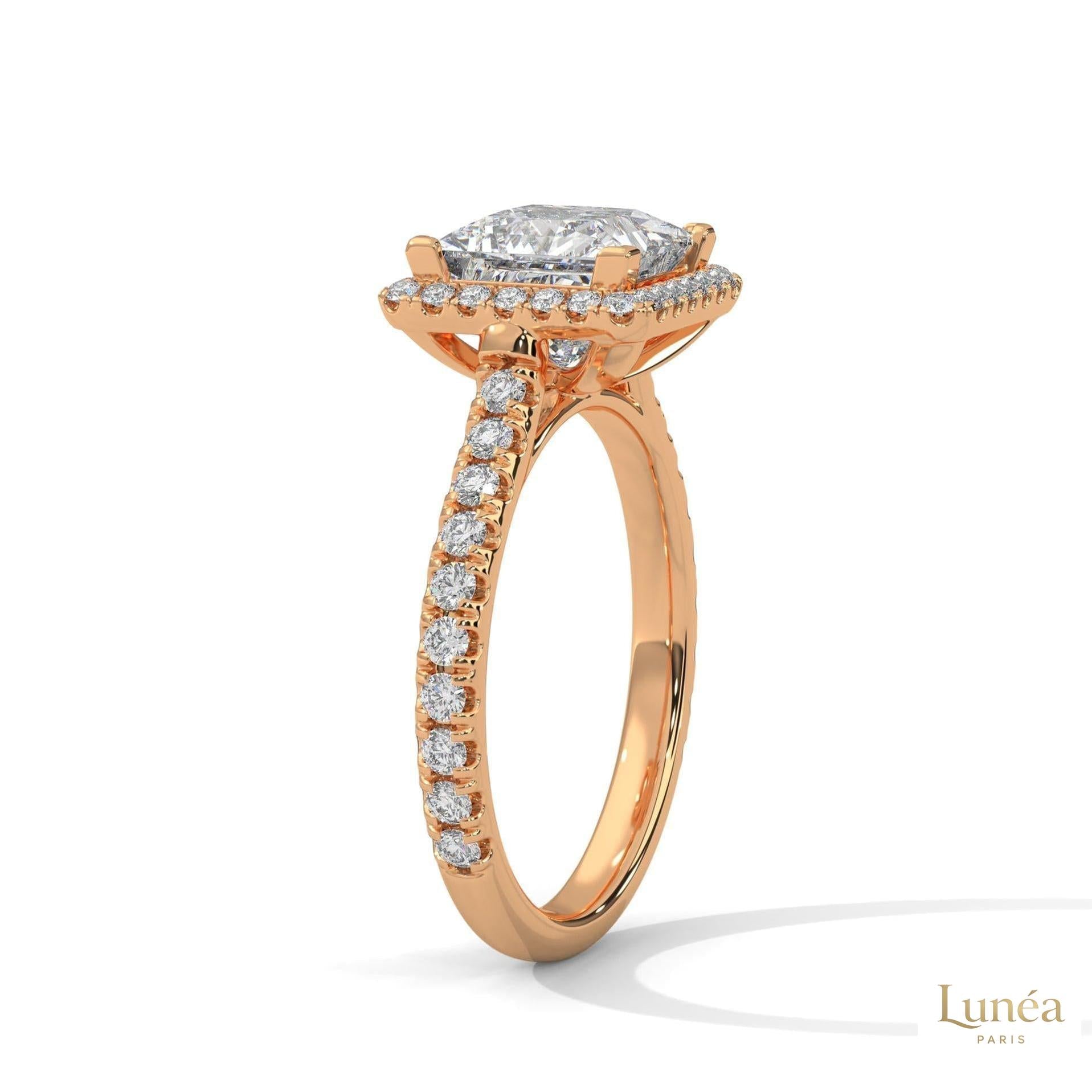 2.60 Ct. Princess Cut Halo Engagement Ring